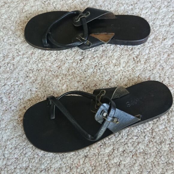 Akis Lydia Black all leather Sandal Size 8 - Picture 3 of 11